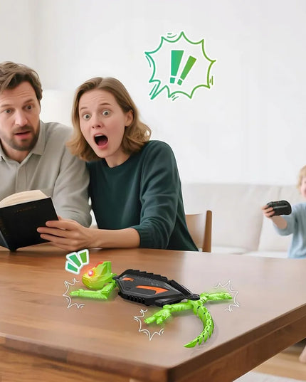Interaktyvus sienomis ropojantis gekonas – nuotoliniu būdu valdomas driežo robotas