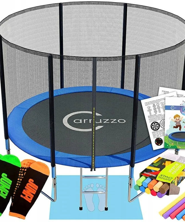 Carruzzo sodo trampolinas 10FT 315 cm su apsauginiu tinklu ir kopetėlėmis T10