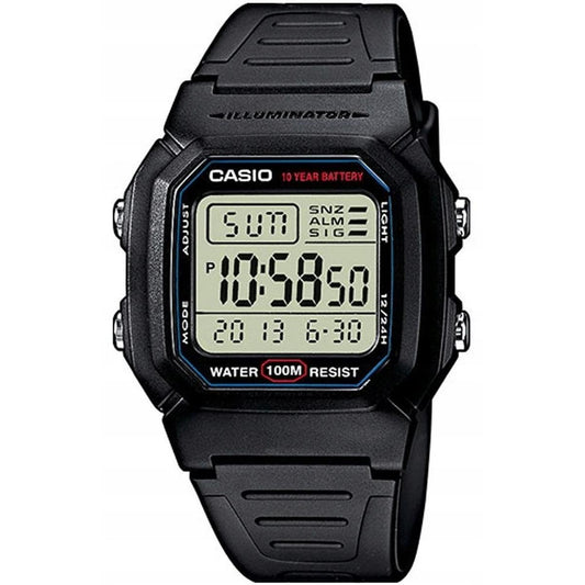 Casio W-800H-1AVES vyriškas laikrodis – skaitmeninis kvarcinis laikrodis su LED apšvietimu, chronometru, žadintuvu ir 10 BAR atsparumu vandeniui