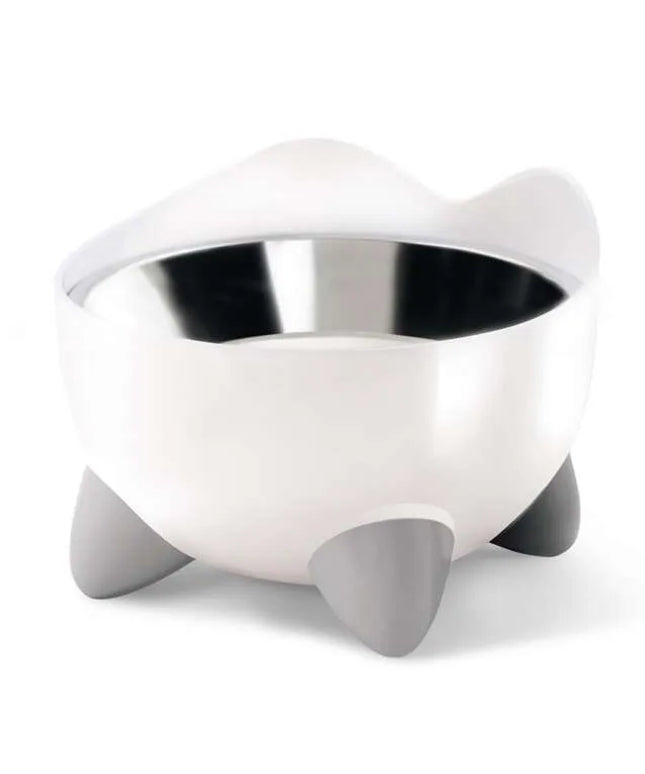 Catit PIXI aukštas dubenėlis katei su stovu, baltas, 0,2 l + papildomas metalinis dubenėlis