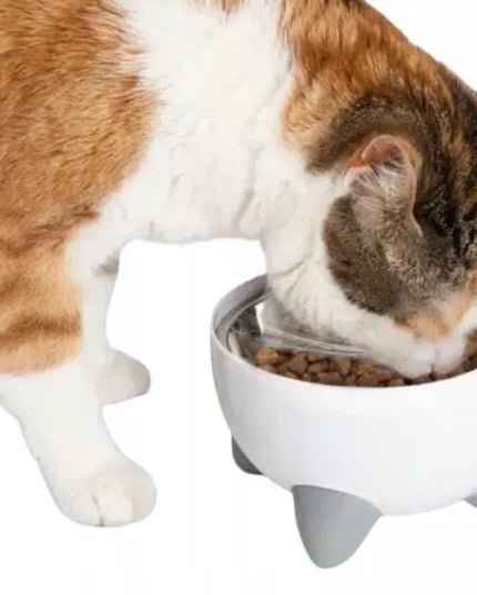 Catit PIXI aukštas dubenėlis katei su stovu, baltas, 0,2 l + papildomas metalinis dubenėlis