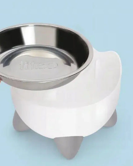 Catit PIXI aukštas dubenėlis katei su stovu, baltas, 0,2 l + papildomas metalinis dubenėlis