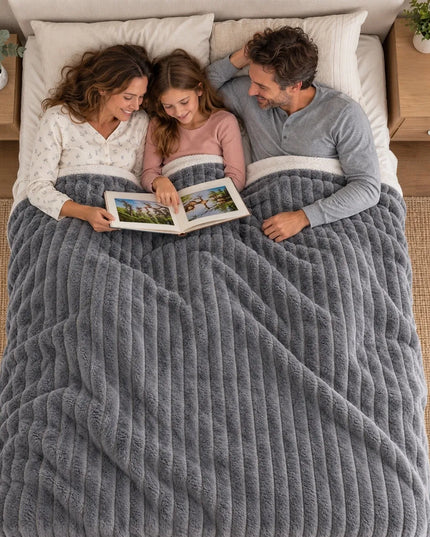 Interlook XXL elektrinis šildomas pledas, 180 × 160 cm, didelis, storas, minkštas ir purus, su valdikliu