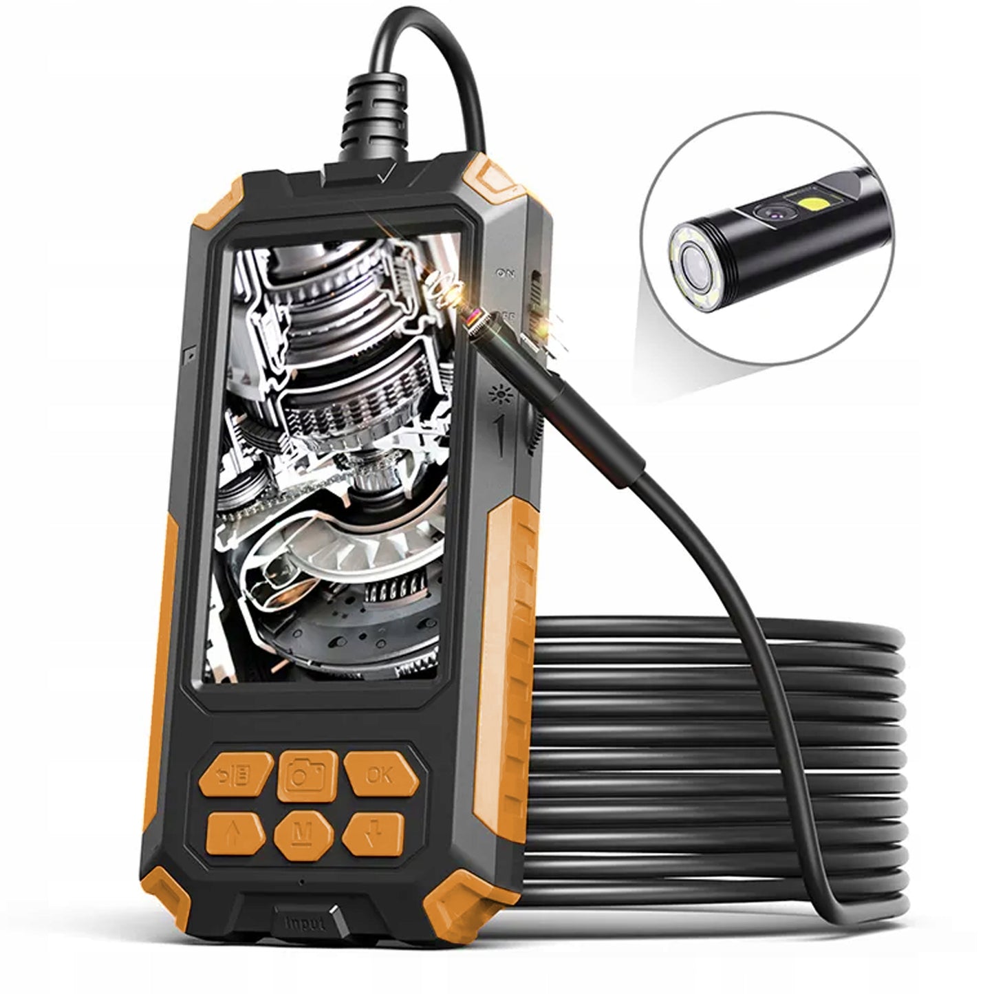 Lankstus endoskopo apžiūros kamera 5 m 9 LED 2x Full HD ekranas