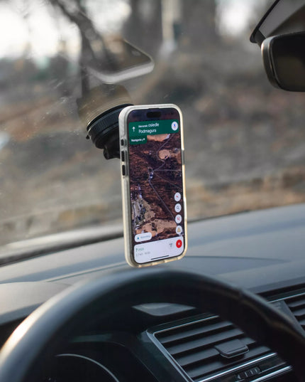 Spacecase automobilinis telefono laikiklis su vakuuminiu siurbtuku, skirtas MagSafe