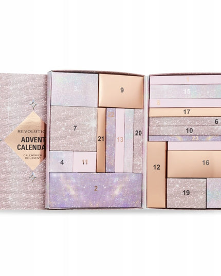 Advento kalendorius su kosmetika 2024 MAKEUP REVOLUTION 24 dienos dovanai