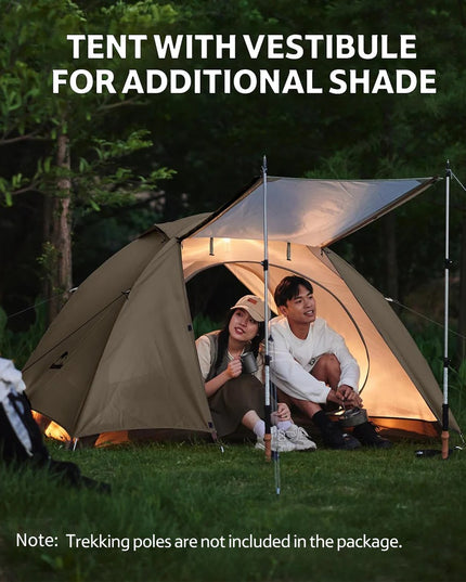 Cloud River 2 lengva dvivietė stovyklavimo palapinė su UV apsauga ir ventiliacija - Ruda