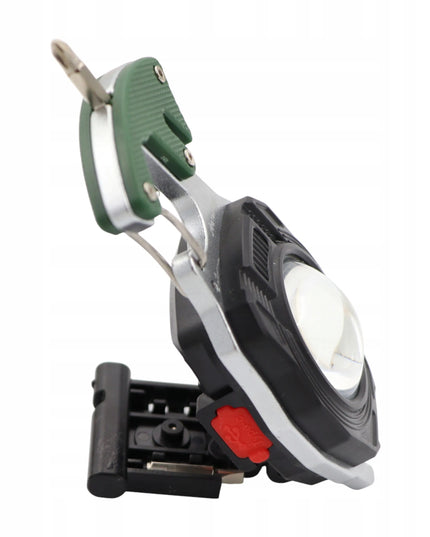 COB LED avarinis žibintuvėlis su karabinu 8-viename MINI MULTITOOL EDC išgyvenimo įrankis