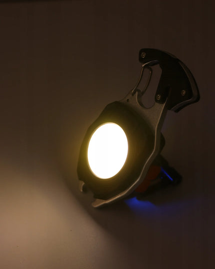 COB LED avarinis žibintuvėlis su karabinu 8-viename MINI MULTITOOL EDC išgyvenimo įrankis