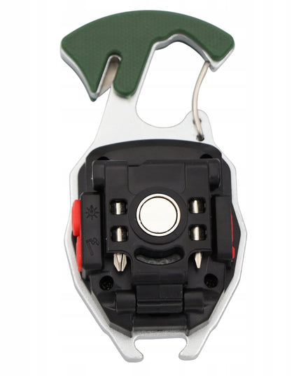 COB LED avarinis žibintuvėlis su karabinu 8-viename MINI MULTITOOL EDC išgyvenimo įrankis