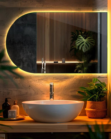 Coloray premium ovalus nupjautas LED veidrodis – 40x70 cm