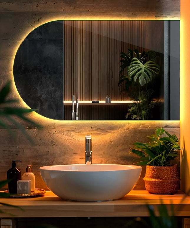 Coloray premium ovalus nupjautas LED veidrodis – 40x70 cm