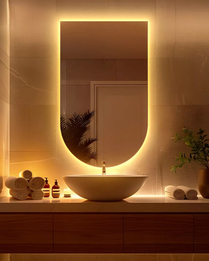 Coloray premium ovalus nupjautas LED veidrodis – 40x70 cm