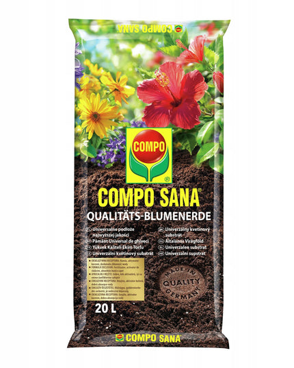 COMPO universalus substratas gėlėms, balkono ir namų augalams su trąšomis, 20L