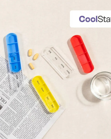 CoolStaff savaitinė tablečių ir vaistų dėžutė-organizeris, 7 dienos, 4 skyriai per dieną