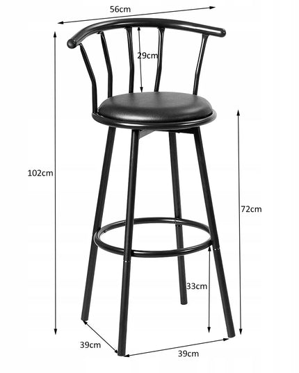 Costway pasukamos baro kėdės su atlošu, 2 vnt., 102 cm