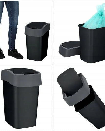 Curver atliekų dėžė su pasukamu dangčiu Pacific Flip 25l juoda ir pilka