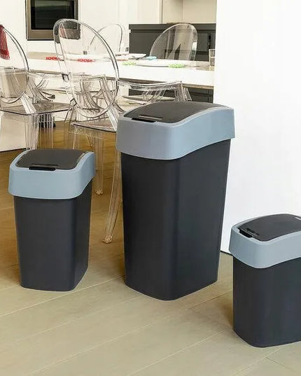 Curver atliekų dėžė su pasukamu dangčiu Pacific Flip 25l juoda ir pilka