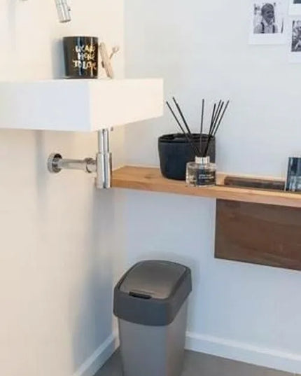 Curver atverčiama šiukšliadėžė Flip Bin 10l, juoda su pilku dangčiu 229418