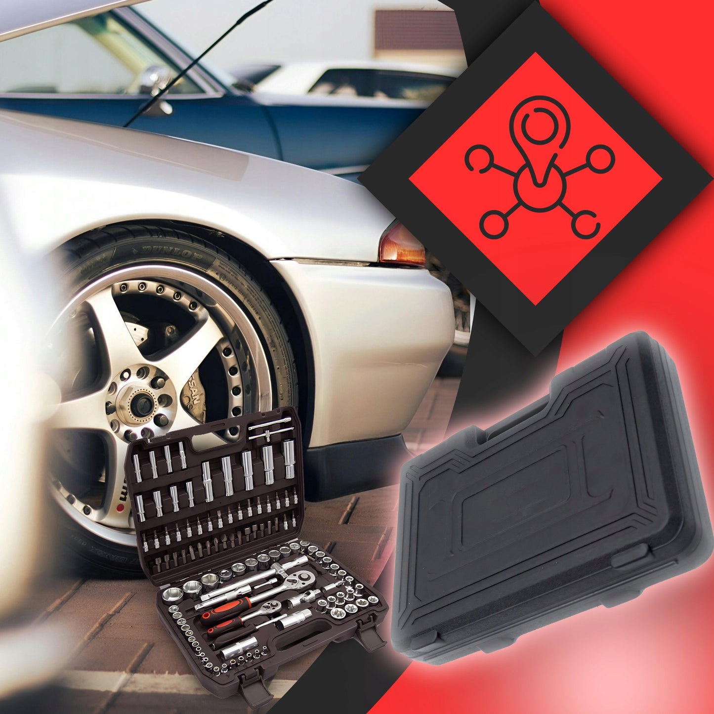 Lizdinių raktų rinkinys 108 vnt. dėklas TORX antgaliai