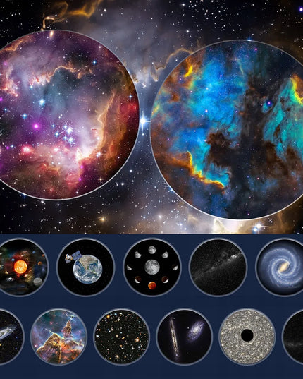 Žvaigždžių projektorius ir naktinė lempa su 13 planetų diskų, USB