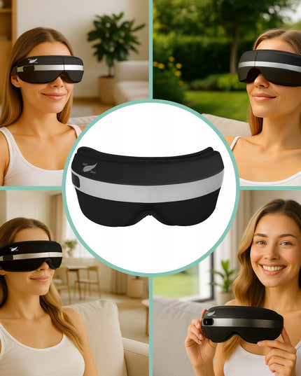 Veido ir akių masažuoklis su šiltu kompresu, 4 masažo režimai, BLUETOOTH reguliuojamas