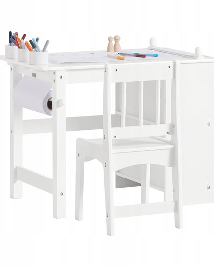 SoBuy Rinkinys Stalas ir Kėdė Piešimui, Lentyna, Rašomasis Stalas, Vaikams KMB60-W