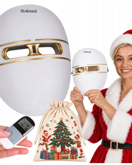 Fit4Med LED veido kaukė fototerapijai – 4 režimai, valdymo pultelis ir dovanų maišelis