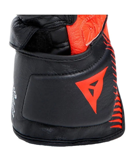 Dainese Carbon 4 Long motociklinės pirštinės, juodos/neoninės raudonos/baltos, dydis S