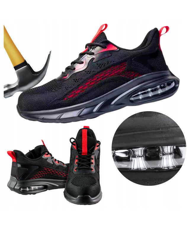 Vyriški lengvi darbo batai su metaline apsauga ir neslystančiu padu – saugūs, kvėpuojantys, amortizuojantys