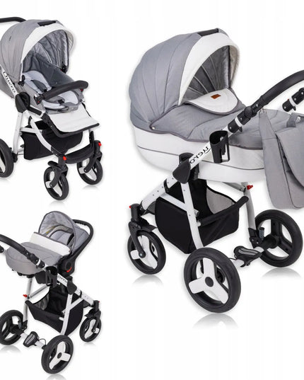 Daugiafunkcinis vaikiškas vežimėlis Baby Quero Lux 3w1 su autokėdute ir dovanomis