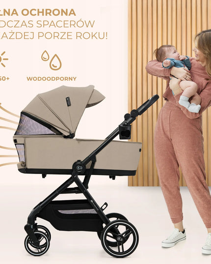 Daugiafunkcinis vežimėlis 3w1 Kinderkraft YOXI, smėlio spalvos