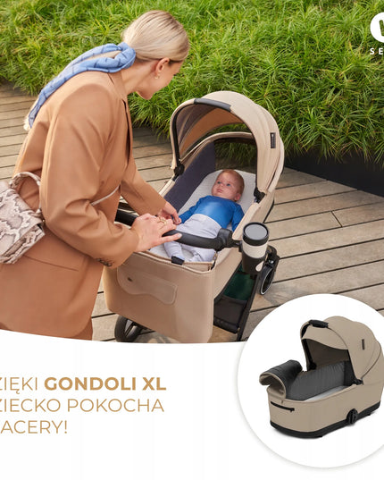 Daugiafunkcinis vežimėlis 3w1 Kinderkraft YOXI, smėlio spalvos