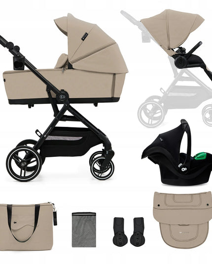 Daugiafunkcinis vežimėlis 3w1 Kinderkraft YOXI, smėlio spalvos