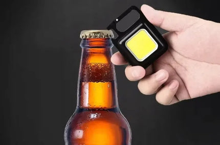Daugiafunkcis 5-viename LED COB mini žibintuvėlis su USB įkrovimu, magnetu ir atidarytuvu