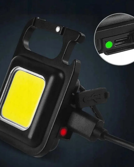 Daugiafunkcis 5-viename LED COB mini žibintuvėlis su USB įkrovimu, magnetu ir atidarytuvu