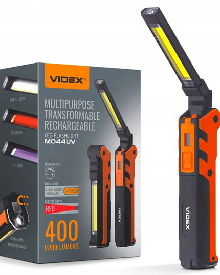Daugiafunkcis kompaktiškas taktinis LED dirbtuvių žibintuvėlis Videx 400lm 10W