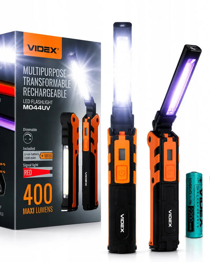 Daugiafunkcis kompaktiškas taktinis LED dirbtuvių žibintuvėlis Videx 400lm 10W