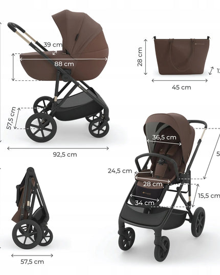 Daugiafunkcis vaikiškas vežimėlis 2 viename Kinderkraft PRIME 3 sportinė dalis ir lopšys