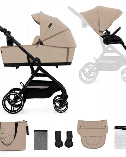 Daugiafunkcis vaikiškas vežimėlis 2 viename Kinderkraft YOXI, iki 22 kg, smėlio spalvos