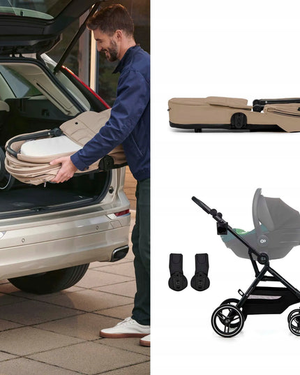 Daugiafunkcis vaikiškas vežimėlis 2 viename Kinderkraft YOXI, iki 22 kg, smėlio spalvos