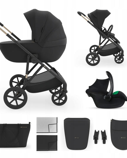 Daugiafunkcis vaikiškas vežimėlis 3-in-1 Kinderkraft PRIME 3 su lopšiu, sportine dalimi ir automobiline kėdute