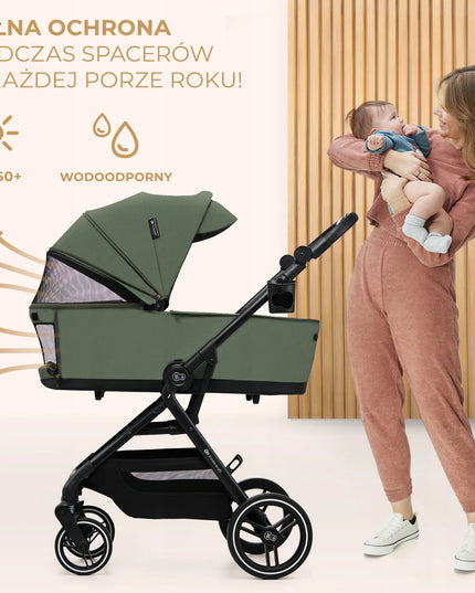 Daugiafunkcis vaikiškas vežimėlis 3w1 Kinderkraft YOXI, žalias
