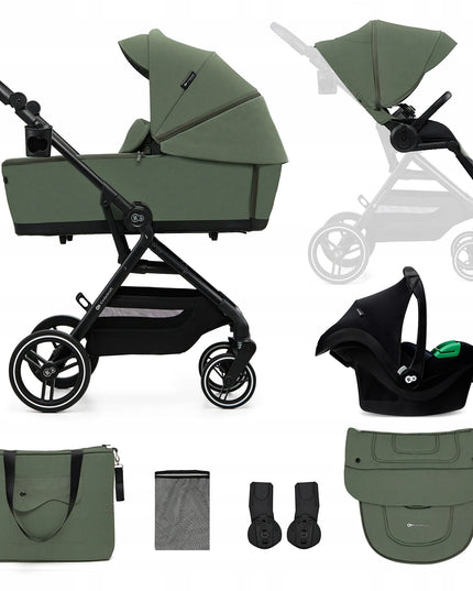 Daugiafunkcis vaikiškas vežimėlis 3w1 Kinderkraft YOXI, žalias