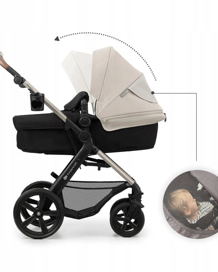 Daugiafunkcis vežimėlis 3-in-1 KINDERKRAFT MOOV 2 su autokėdute MINK PRO, pilkas