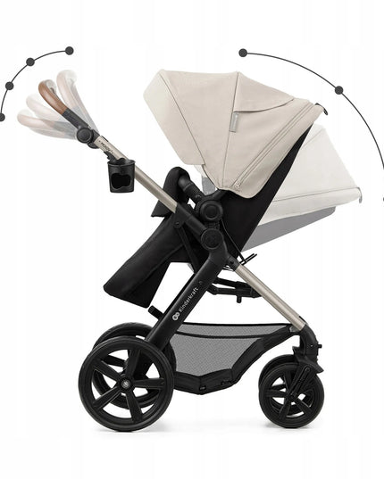 Daugiafunkcis vežimėlis 3-in-1 KINDERKRAFT MOOV 2 su autokėdute MINK PRO, pilkas