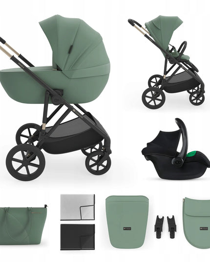 Daugiafunkcis vežimėlis 3-in-1 KINDERKRAFT PRIME 3 su lopšiu, sportine dalimi ir automobiline kėdute