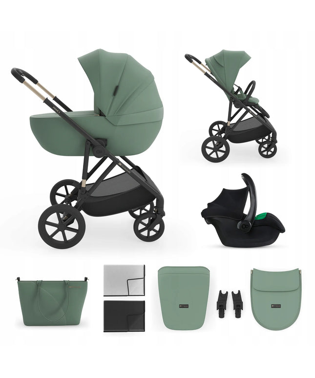 Daugiafunkcis vežimėlis 3-in-1 KINDERKRAFT PRIME 3 su lopšiu, sportine dalimi ir automobiline kėdute
