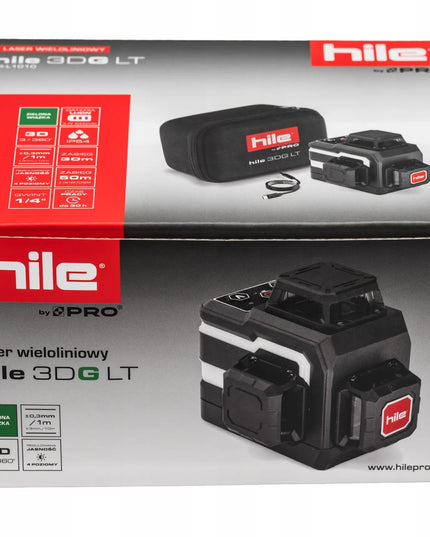 Daugiallinis lazeris PRO HILE 3DG LT, žalias spindulys, dėklas, įkroviklis, IP54