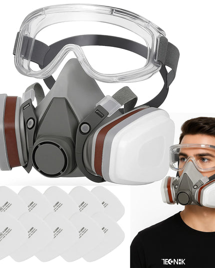Dažymo kaukė, apsauginė puskaukė nuo dulkių, filtrų ir įdėklų rinkinys